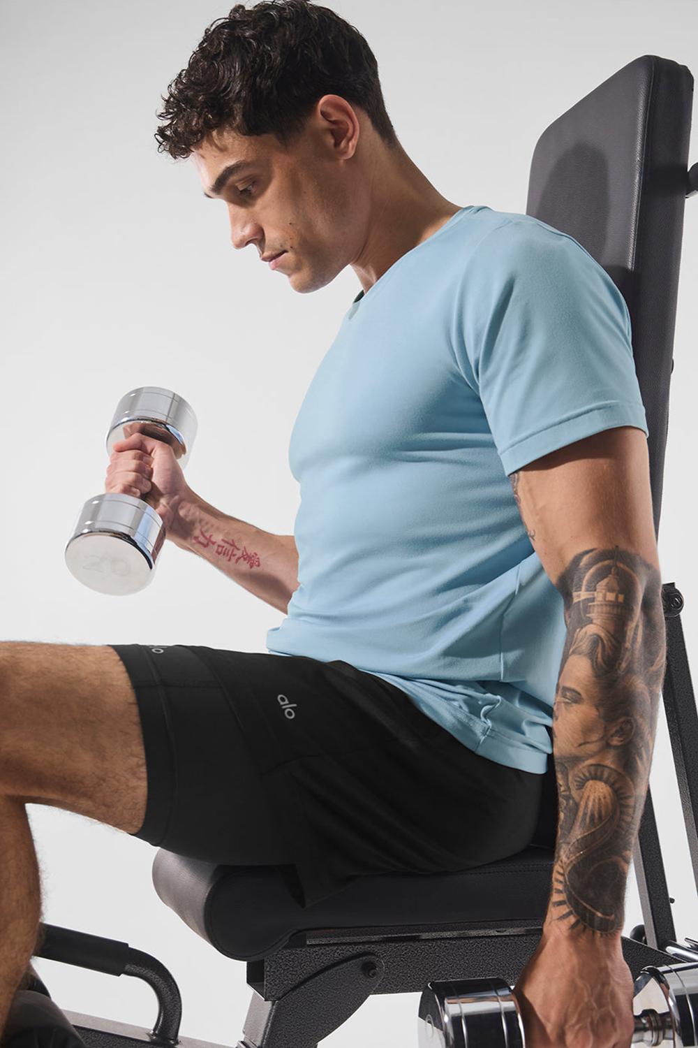 Short Sleeve ανδρικα Alo Yoga Conquer Reform Crewneck μπλε | Greece  CTJUH-7485