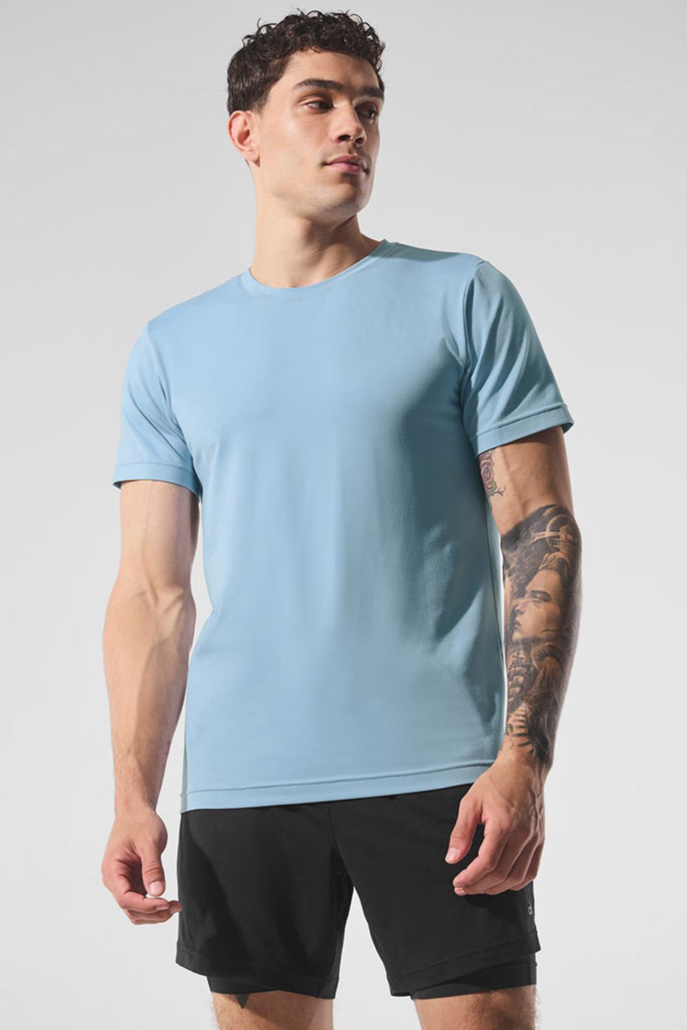 Short Sleeve ανδρικα Alo Yoga Conquer Reform Crewneck μπλε | Greece  CTJUH-7485