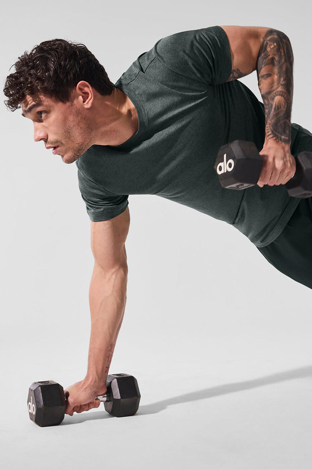 Short Sleeve ανδρικα Alo Yoga Conquer Reform Crewneck πρασινο | Greece  RAWTY-5710