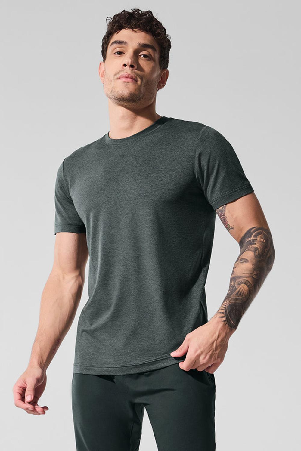 Short Sleeve ανδρικα Alo Yoga Conquer Reform Crewneck πρασινο | Greece  RAWTY-5710