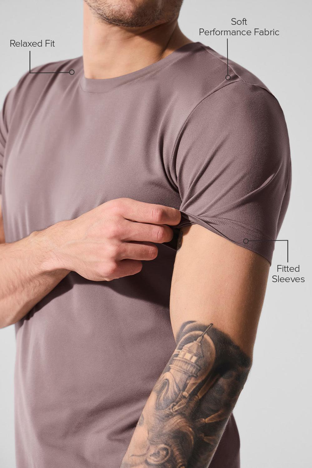 Short Sleeve ανδρικα Alo Yoga Conquer Reform Crewneck Mushroom | Greece  NFUIJ-4715