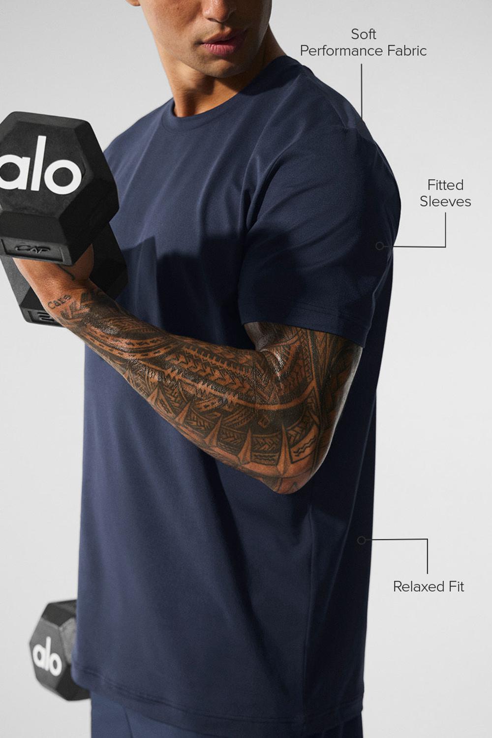 Short Sleeve ανδρικα Alo Yoga Conquer Reform Crewneck σκουρο μπλε | Greece  ZIDTC-5309
