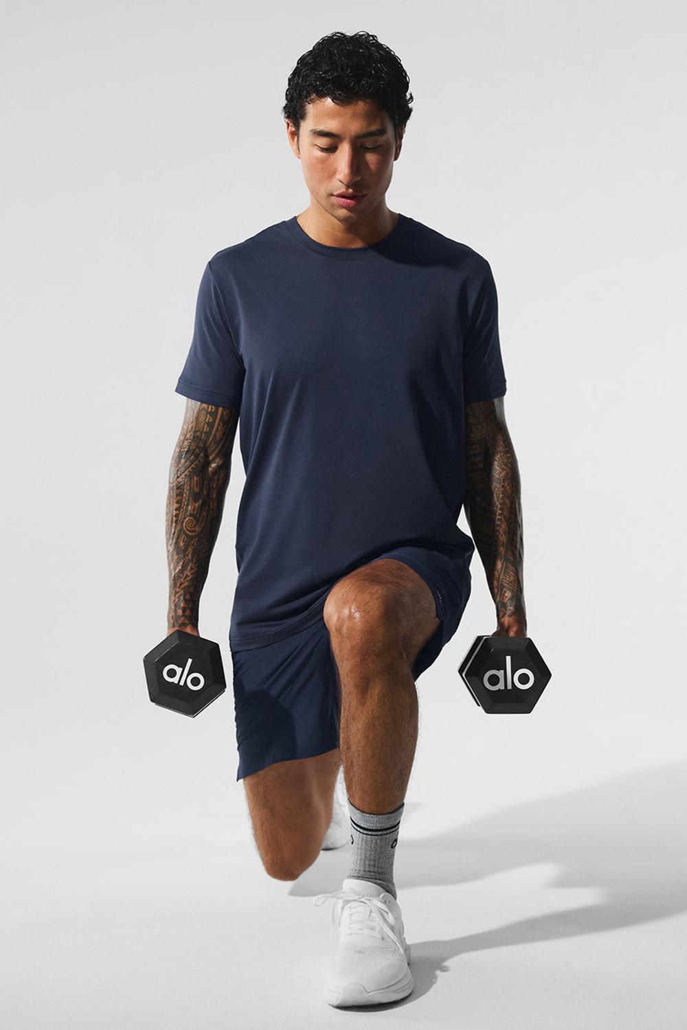 Short Sleeve ανδρικα Alo Yoga Conquer Reform Crewneck σκουρο μπλε | Greece  ZIDTC-5309