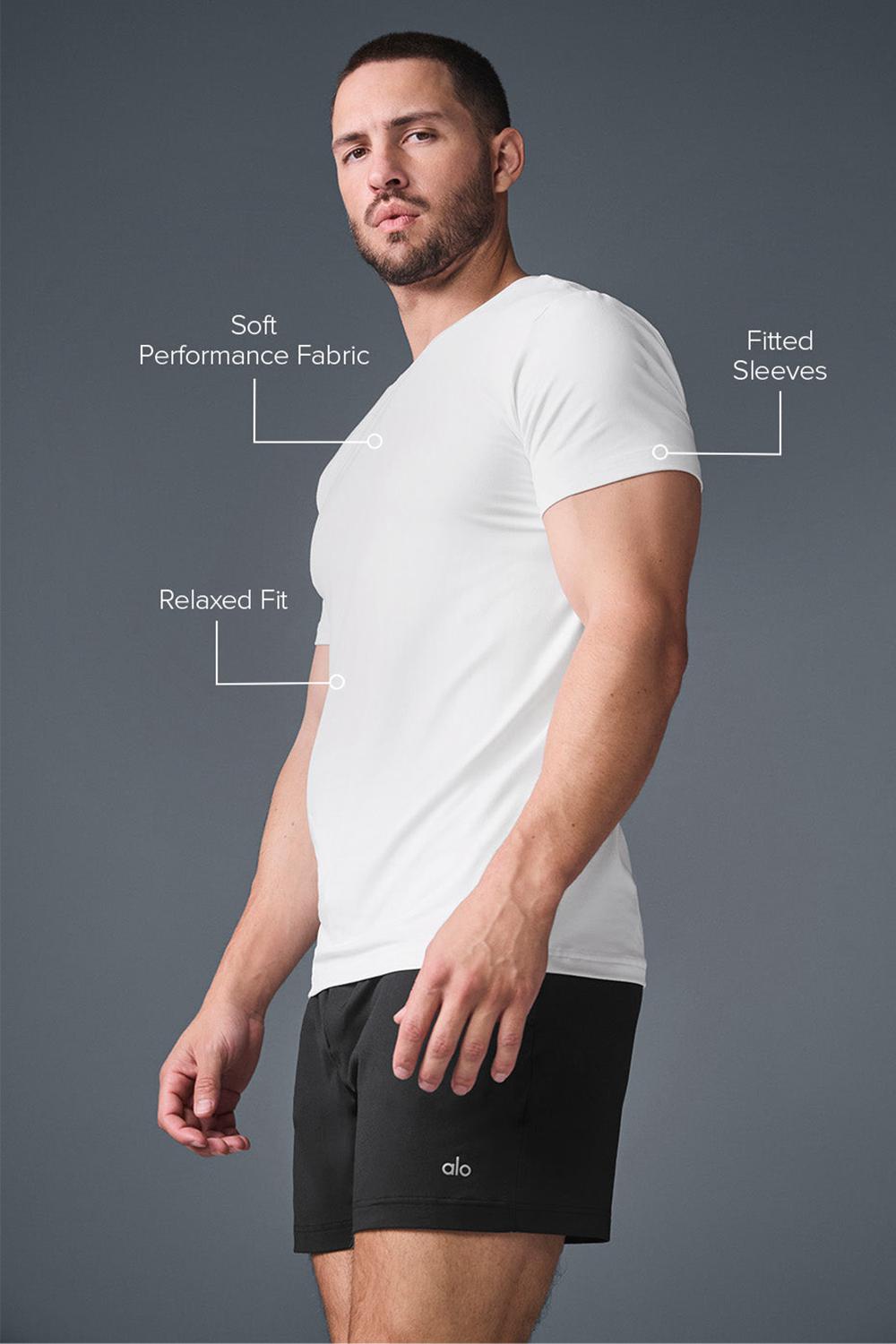 Short Sleeve ανδρικα Alo Yoga Conquer Reform Crewneck ασπρα | Greece  CFPDT-0786