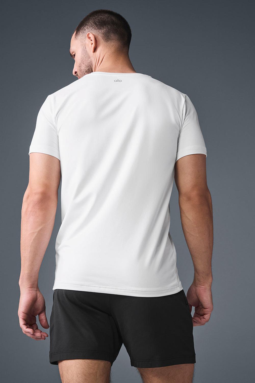 Short Sleeve ανδρικα Alo Yoga Conquer Reform Crewneck ασπρα | Greece  CFPDT-0786