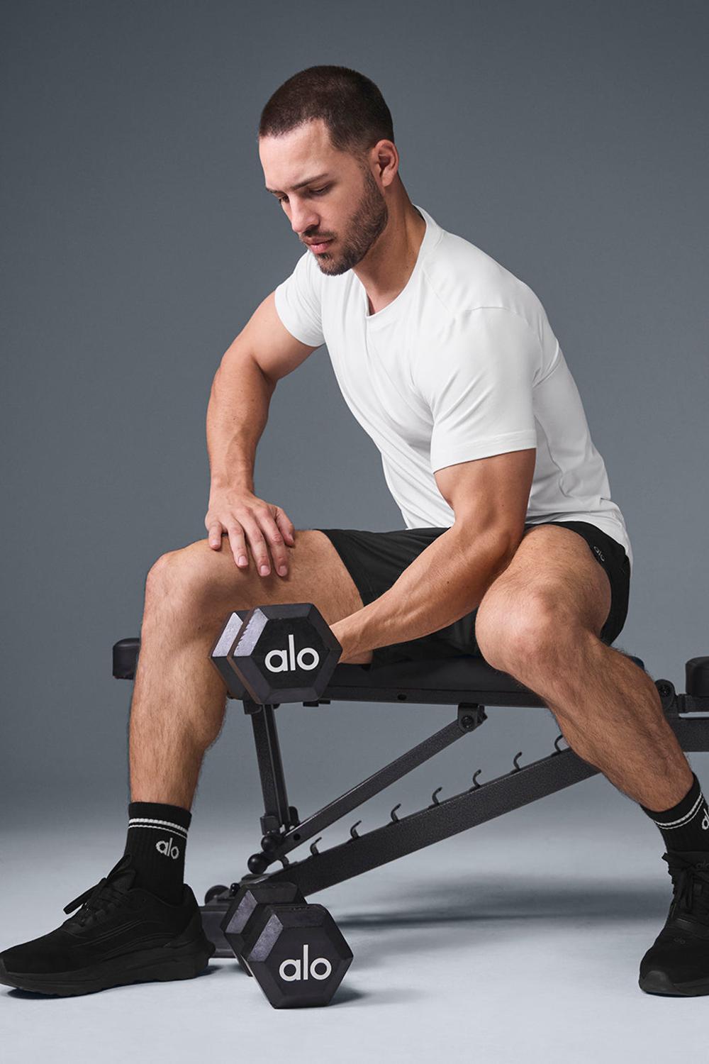 Short Sleeve ανδρικα Alo Yoga Conquer Reform Crewneck ασπρα | Greece  CFPDT-0786