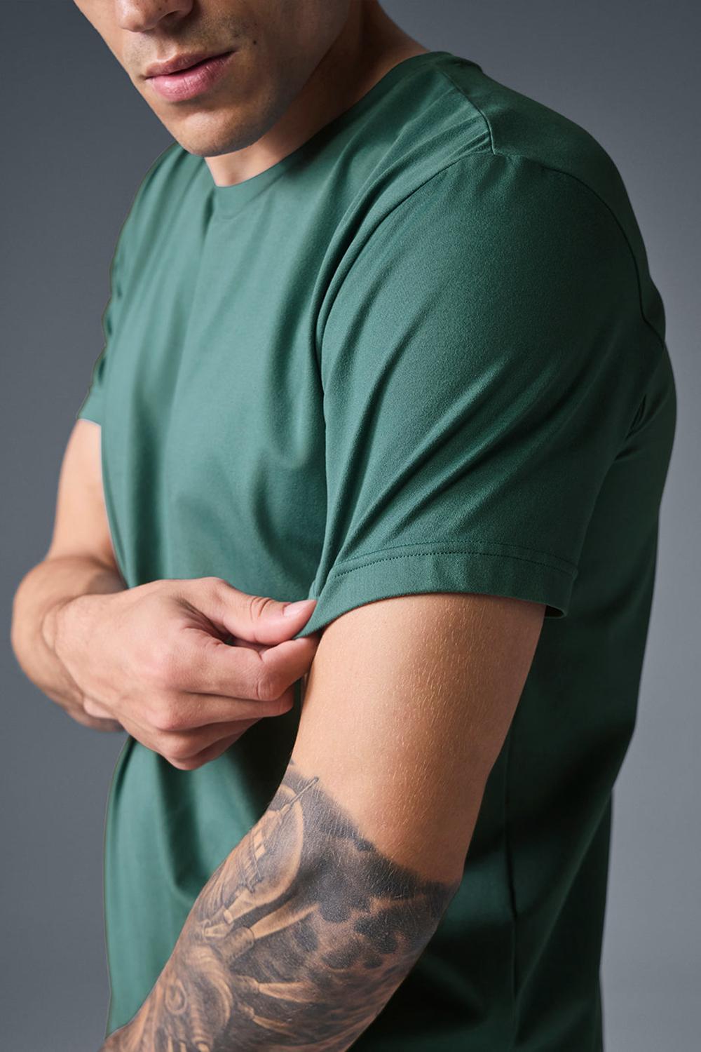 Short Sleeve ανδρικα Alo Yoga Conquer Reform Crewneck Winter Ivy | Greece  LCZDS-7913
