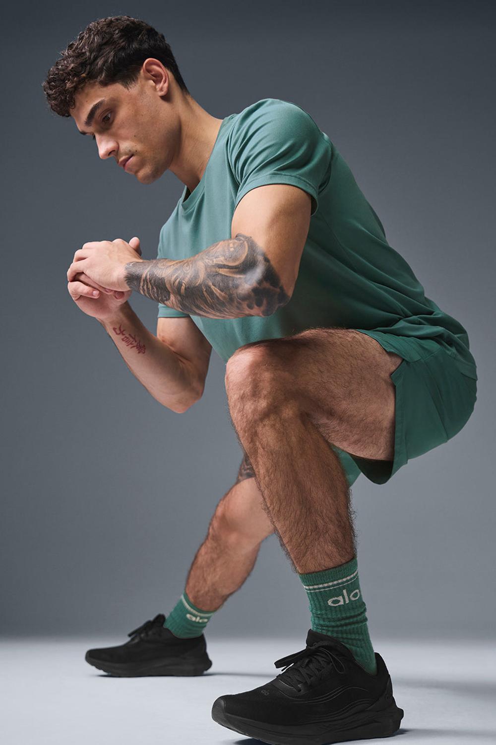 Short Sleeve ανδρικα Alo Yoga Conquer Reform Crewneck Winter Ivy | Greece  LCZDS-7913