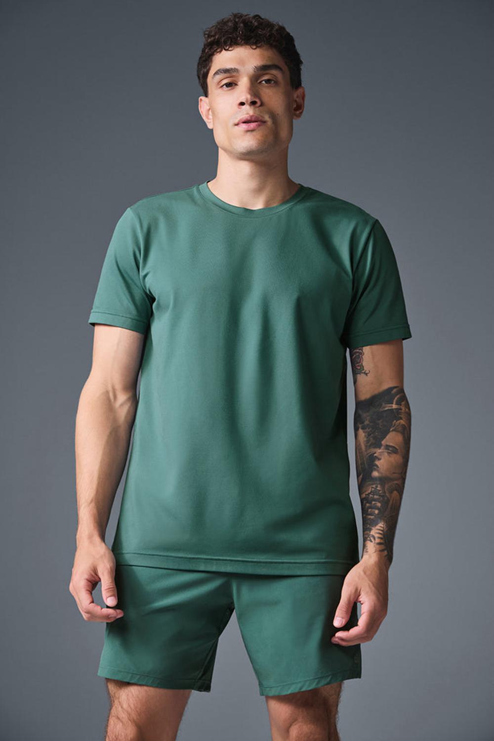 Short Sleeve ανδρικα Alo Yoga Conquer Reform Crewneck Winter Ivy | Greece  LCZDS-7913