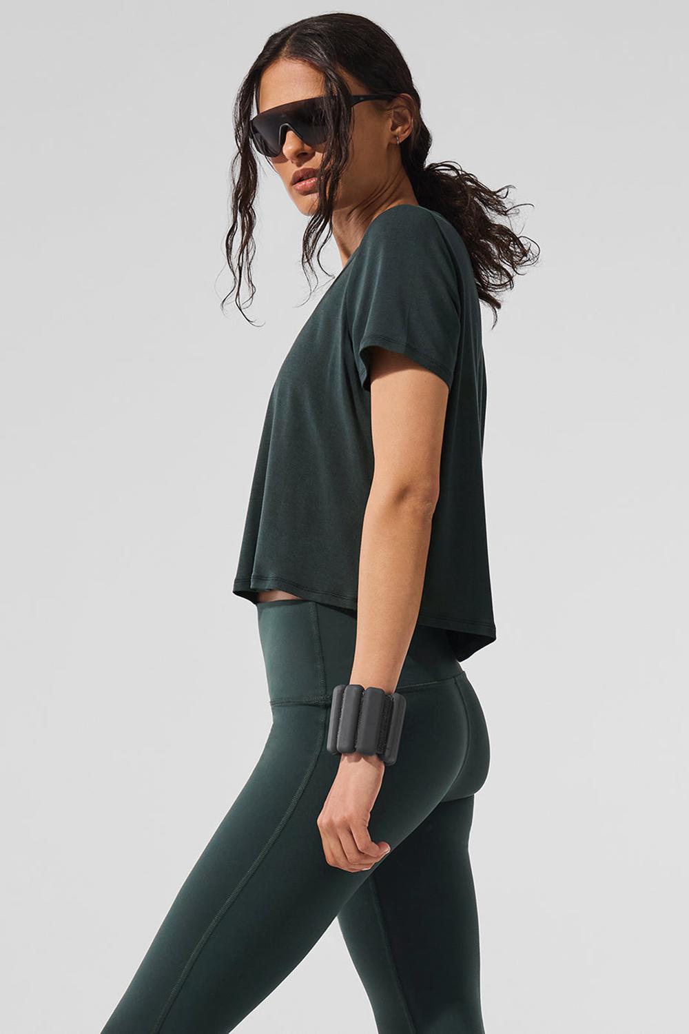 Short Sleeve γυναικεια Alo Yoga Cropped All Day πρασινο | Greece  DFHCZ-4178