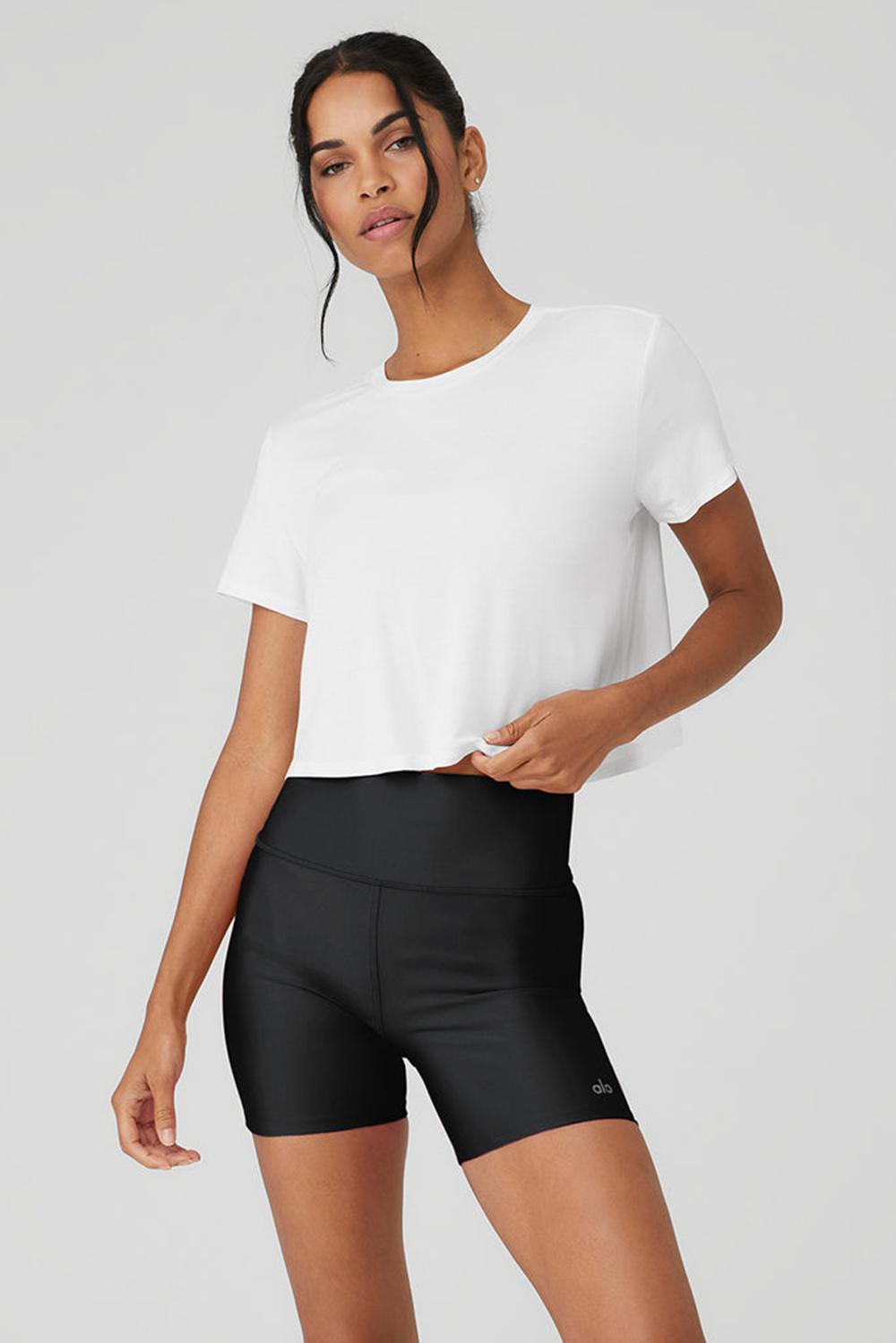 Short Sleeve γυναικεια Alo Yoga Cropped All Day ασπρα | Greece  EMHQD-9864