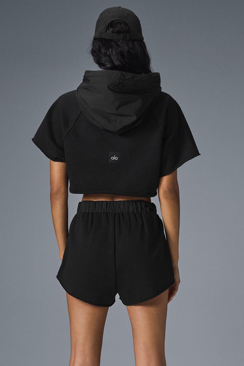 Short Sleeve γυναικεια Alo Yoga Cropped In The Air μαυρα | Greece  BUWJN-8914