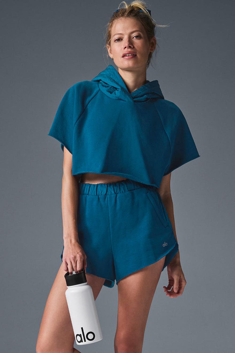 Short Sleeve γυναικεια Alo Yoga Cropped In The Air μπλε | Greece  SFKTX-3762