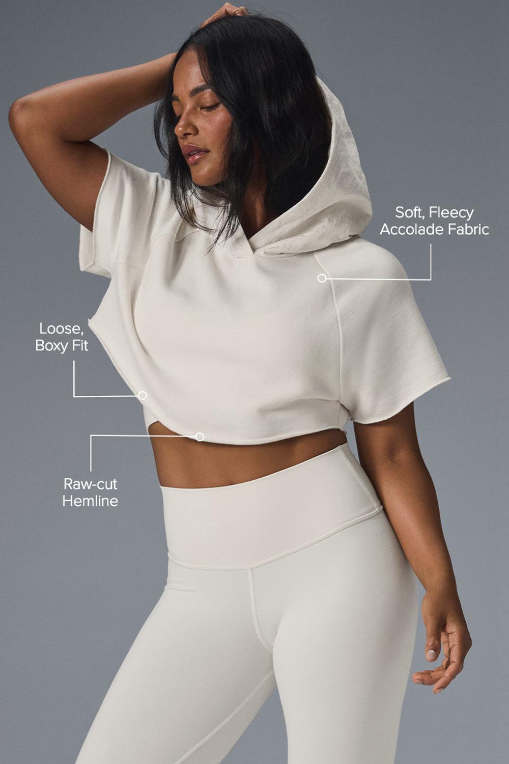 Short Sleeve γυναικεια Alo Yoga Cropped In The Air Ivory | Greece  EYCRS-6480