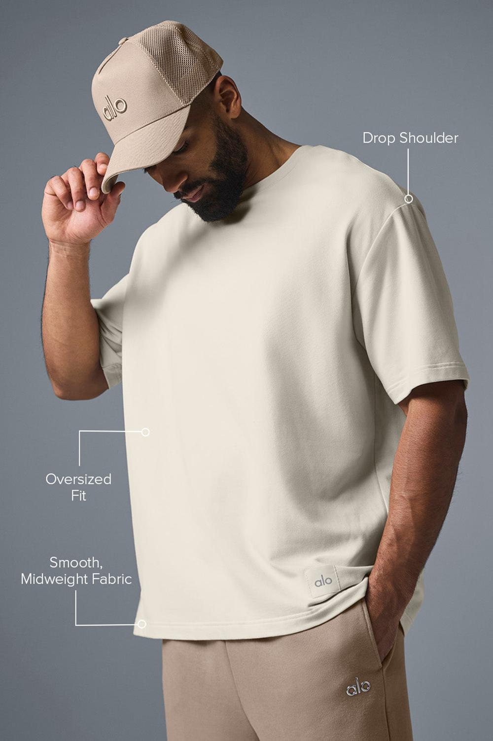 Short Sleeve ανδρικα Alo Yoga Double Take Bone | Greece  TVKFX-5169