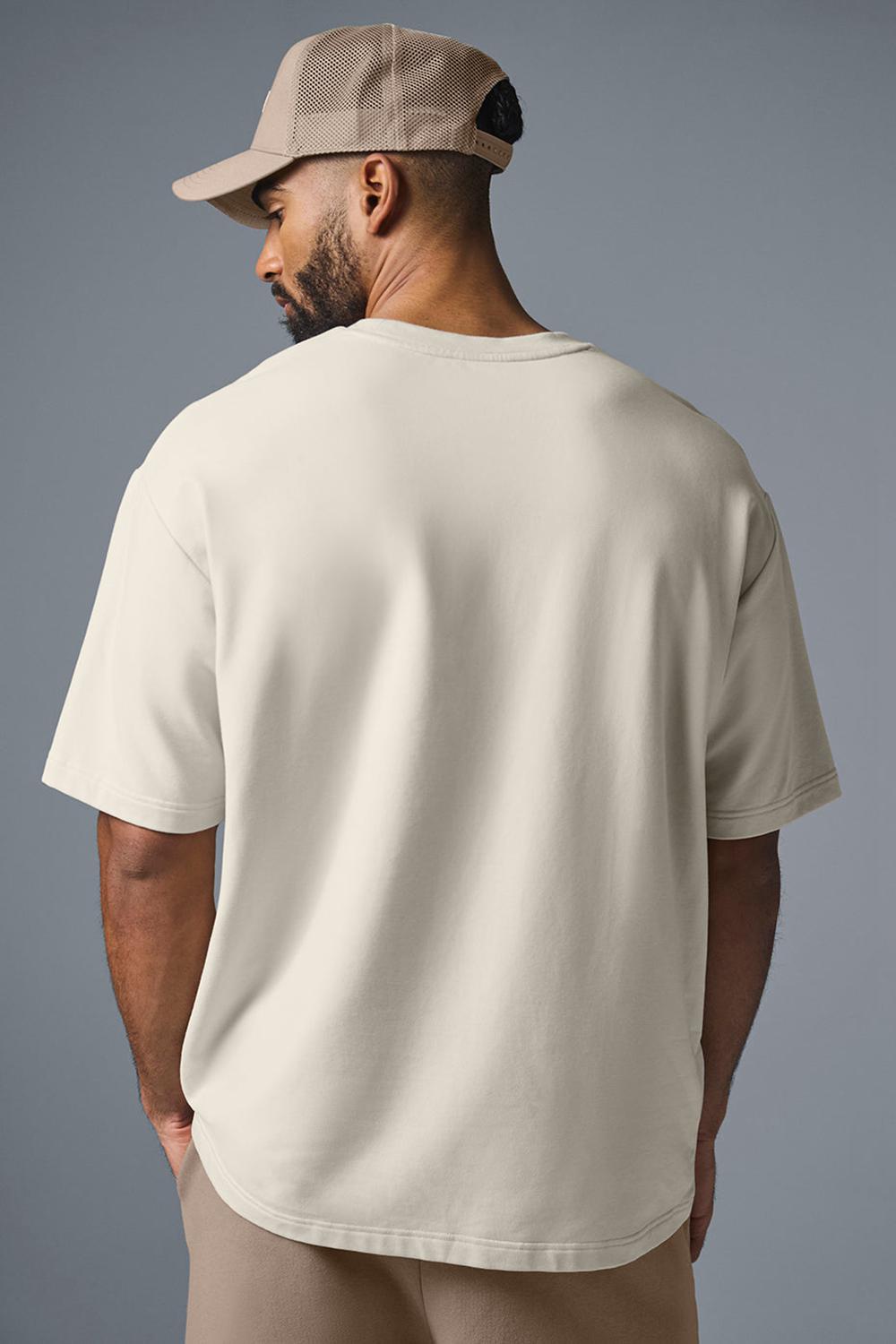 Short Sleeve ανδρικα Alo Yoga Double Take Bone | Greece  TVKFX-5169