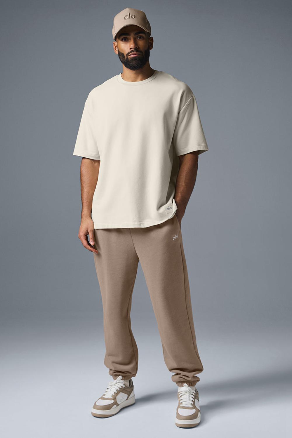 Short Sleeve ανδρικα Alo Yoga Double Take Bone | Greece  TVKFX-5169