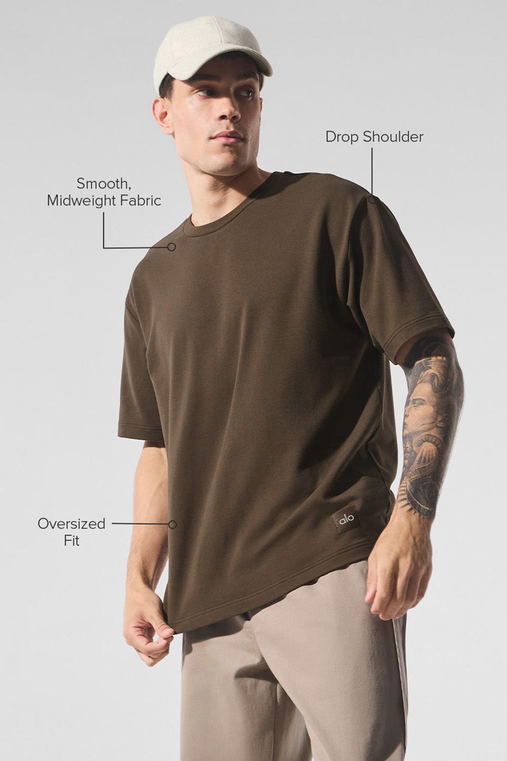 Short Sleeve ανδρικα Alo Yoga Double Take Espresso | Greece  CZNUX-6218