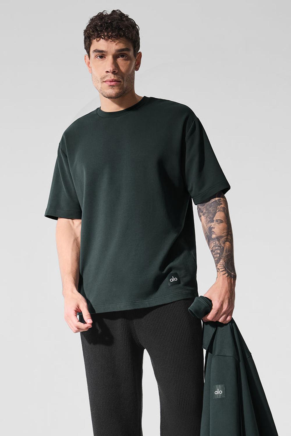 Short Sleeve ανδρικα Alo Yoga Double Take πρασινο | Greece  GPXYW-8459