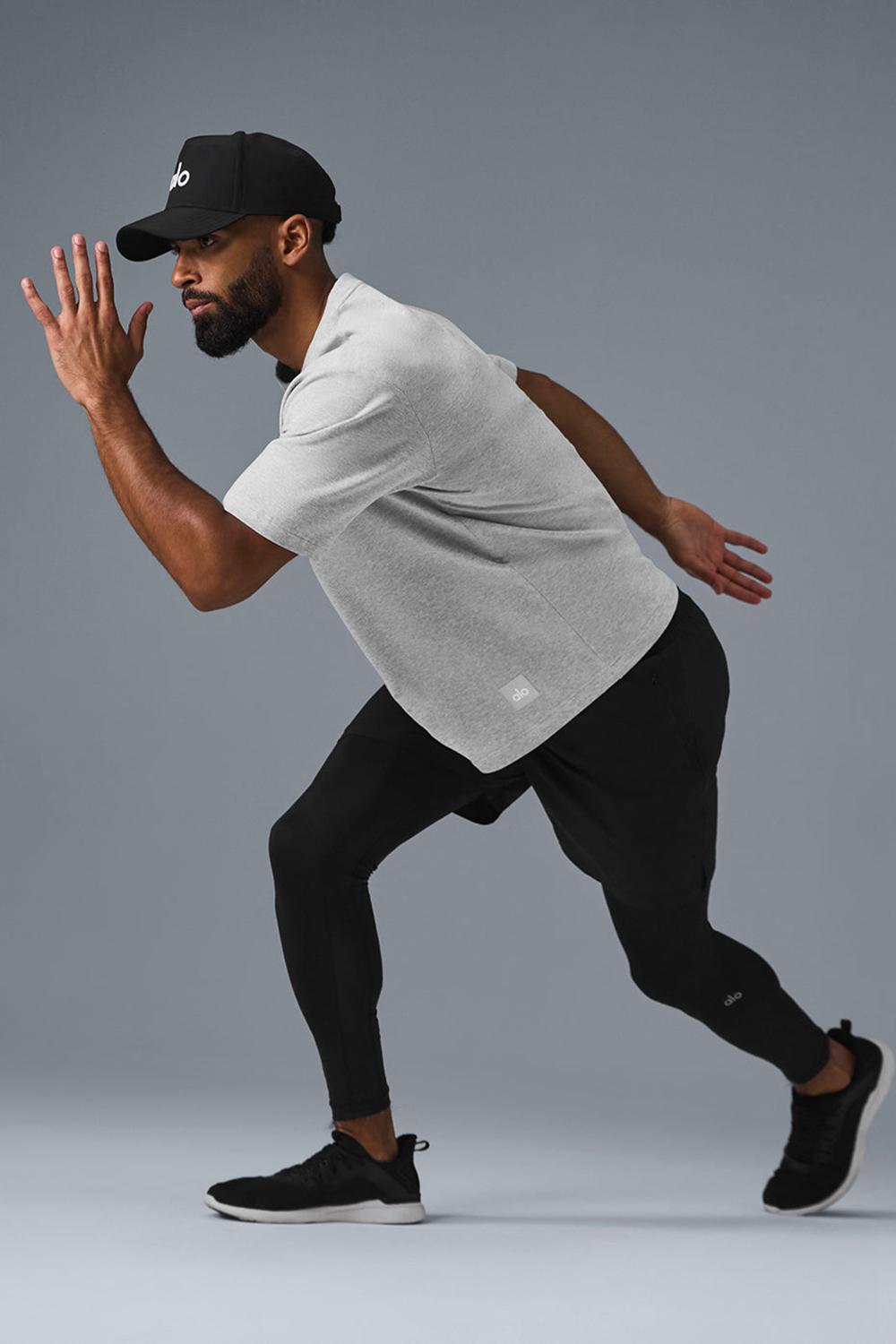 Short Sleeve ανδρικα Alo Yoga Double Take γκρι | Greece  KSPCZ-4536