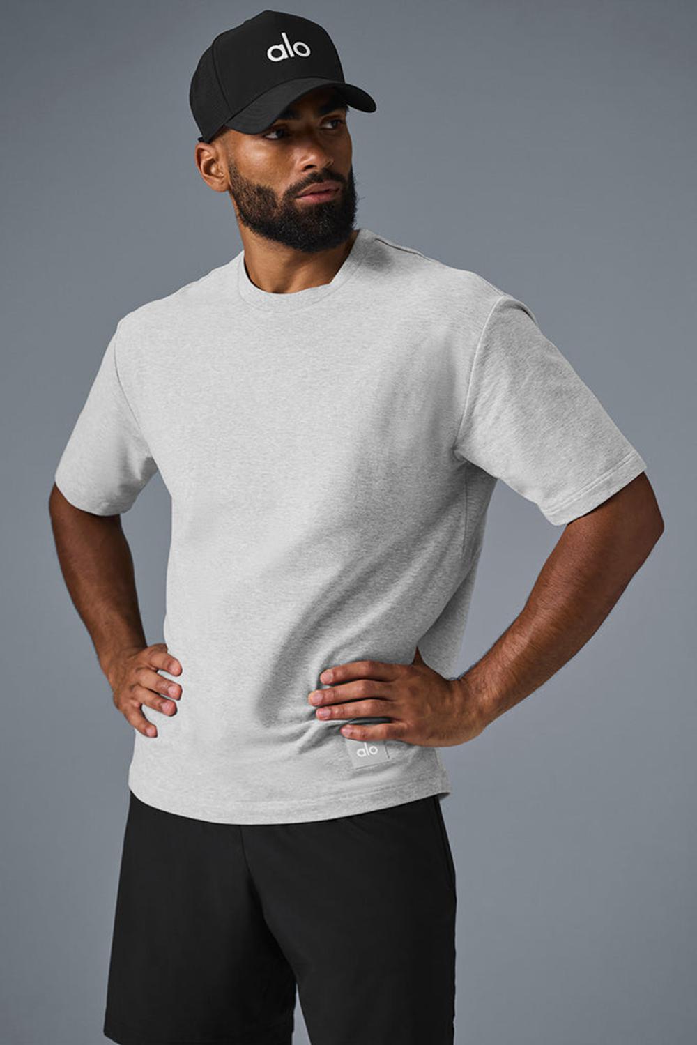 Short Sleeve ανδρικα Alo Yoga Double Take γκρι | Greece  KSPCZ-4536