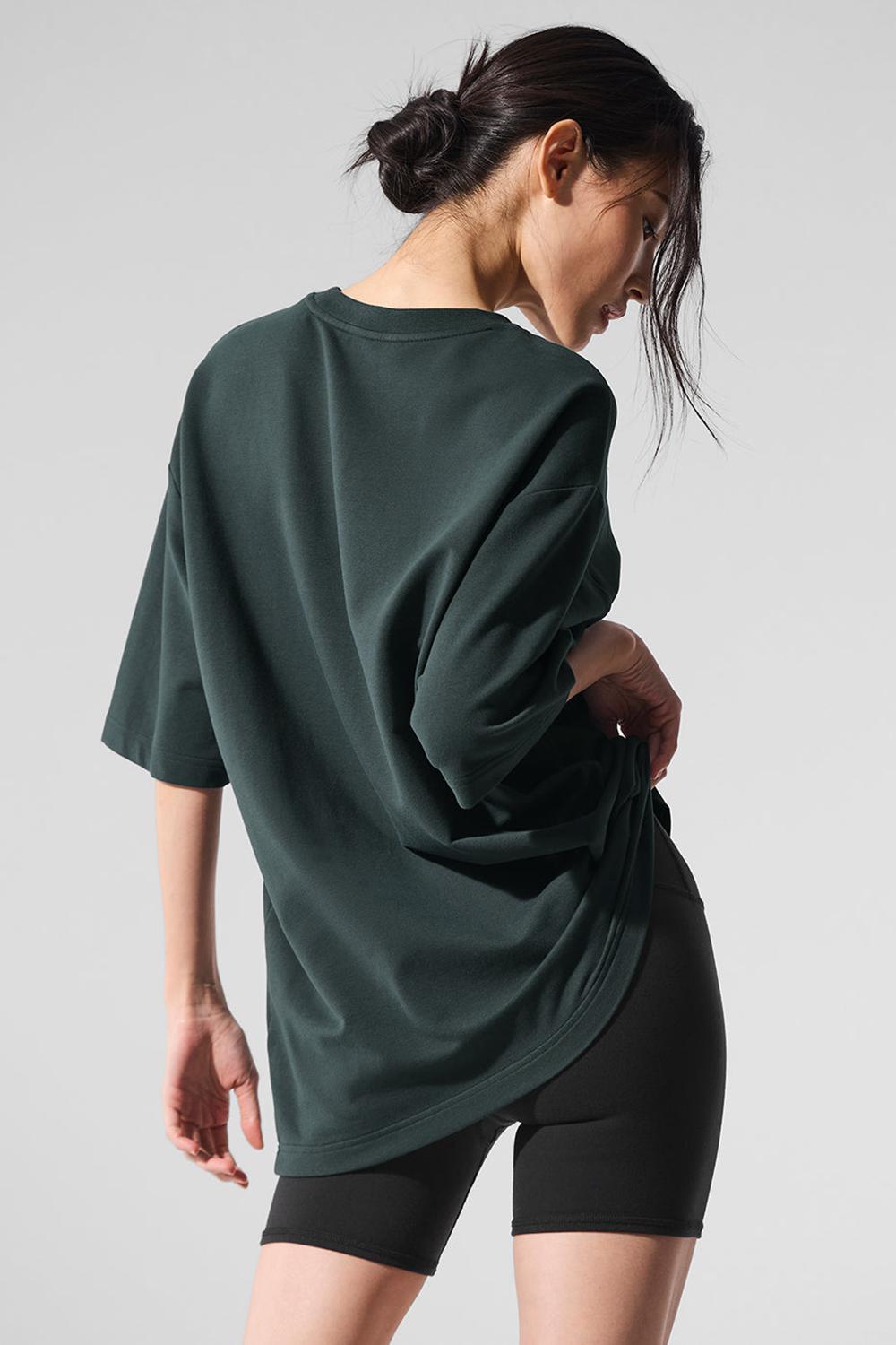 Short Sleeve γυναικεια Alo Yoga Double Take πρασινο | Greece  OFEWJ-4523