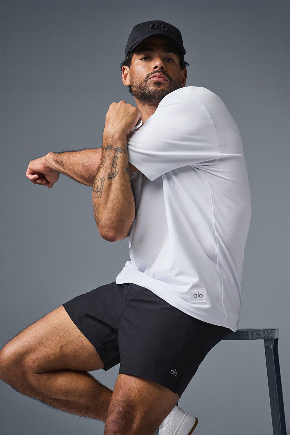 Short Sleeve ανδρικα Alo Yoga Double Take ασπρα | Greece  TXSEF-1520