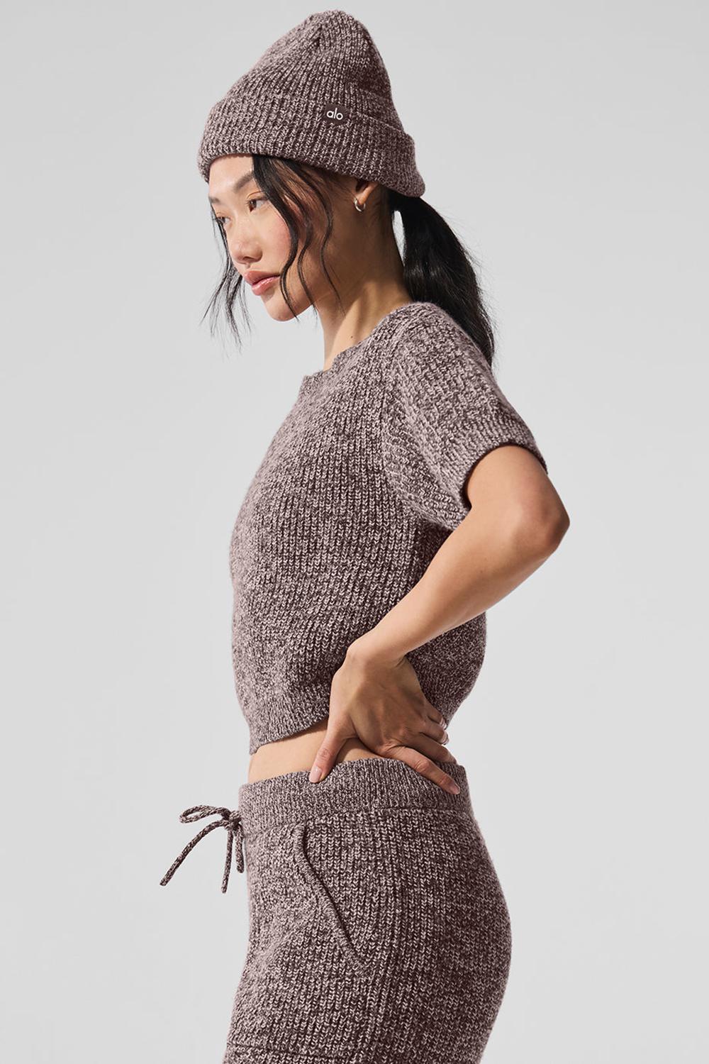 Short Sleeve γυναικεια Alo Yoga Marl Mushroom Marl | Greece  WOPRK-6157