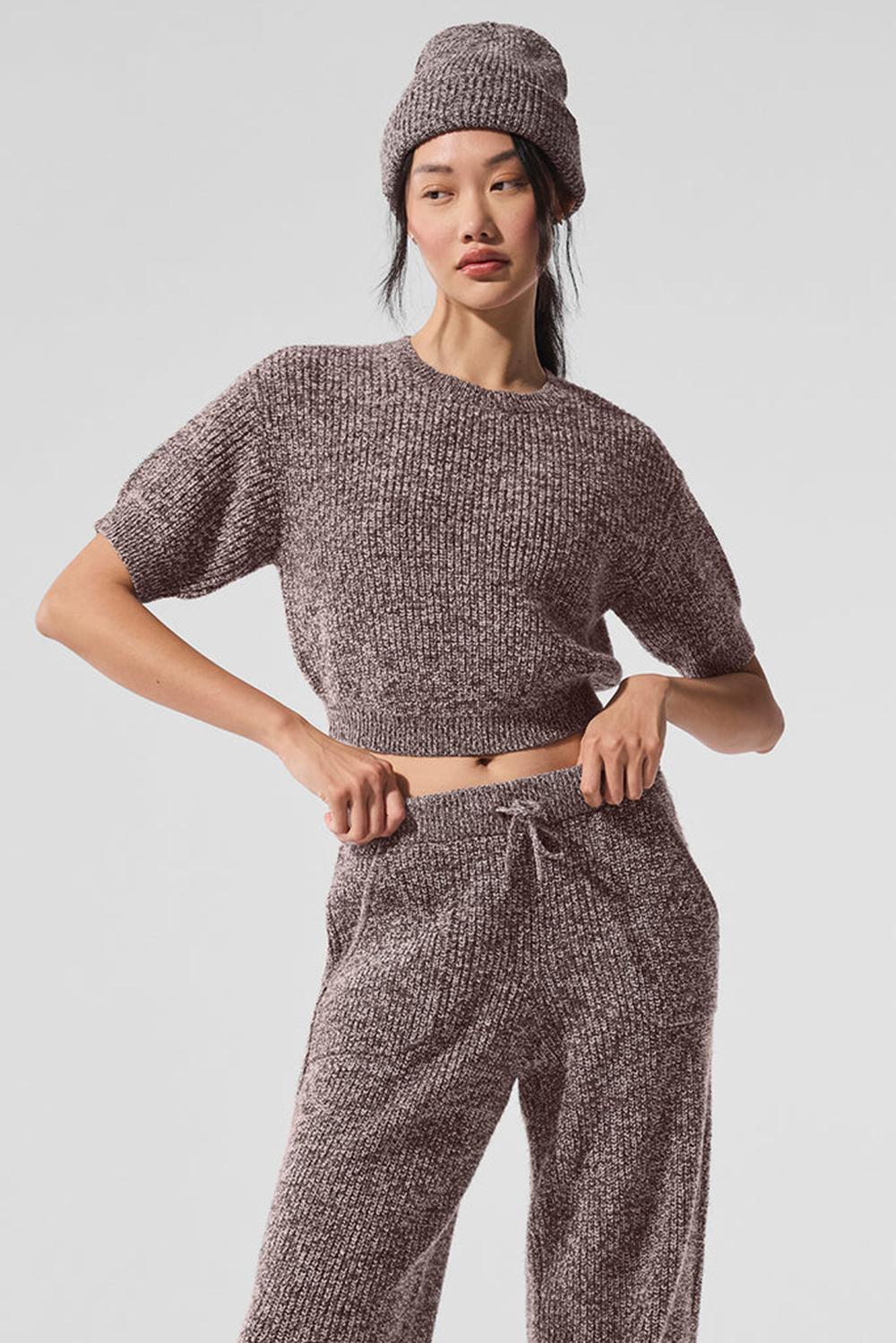 Short Sleeve γυναικεια Alo Yoga Marl Mushroom Marl | Greece  WOPRK-6157