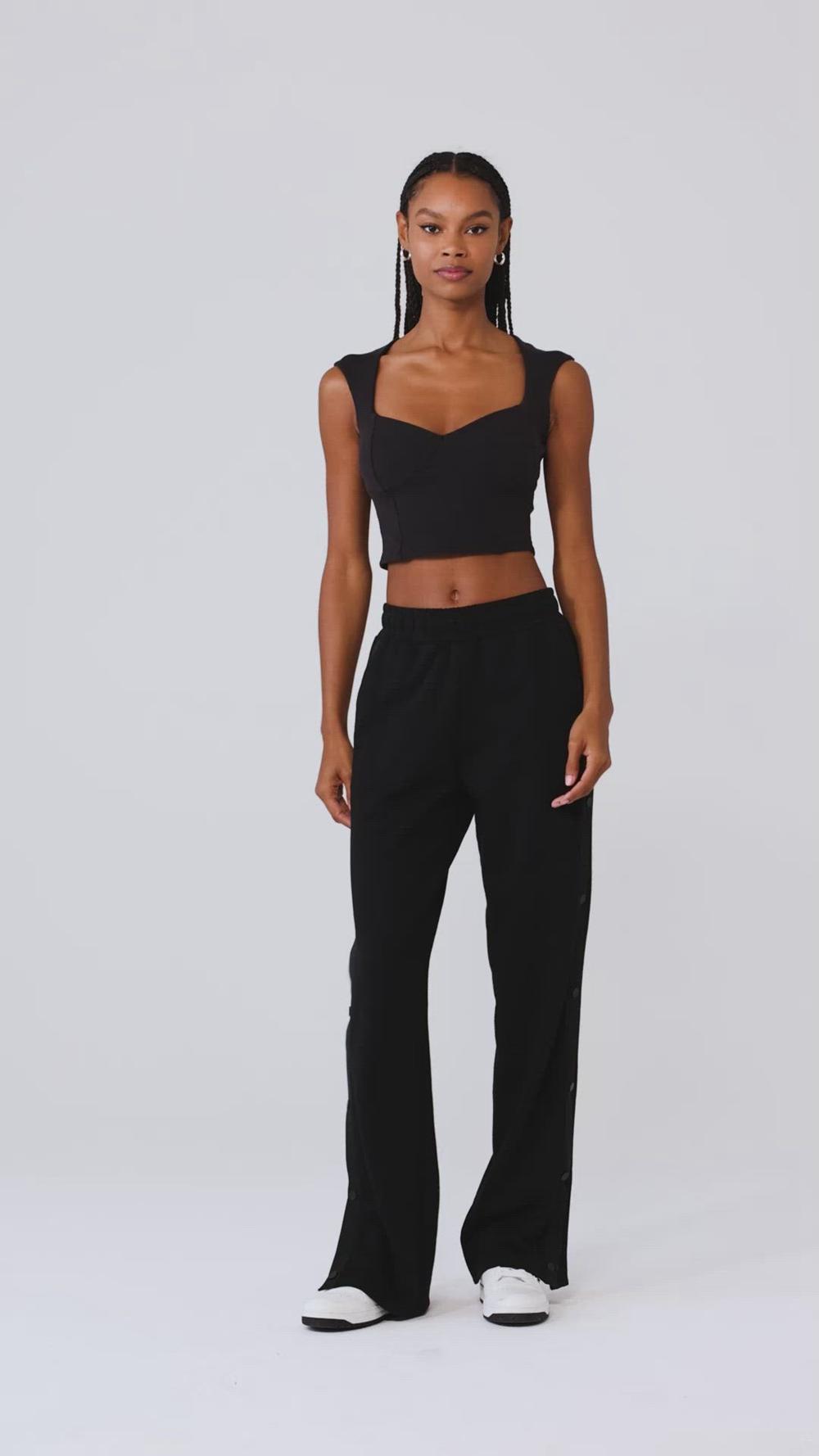 Short Sleeve γυναικεια Alo Yoga Ribbed Sweetheart μαυρα | Greece  OIYQS-8209