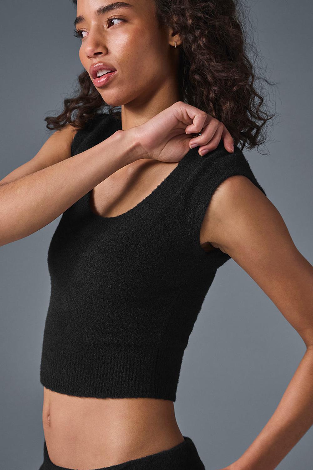 Short Sleeve γυναικεια Alo Yoga Snuggle Up μαυρα | Greece  RQPEF-4689