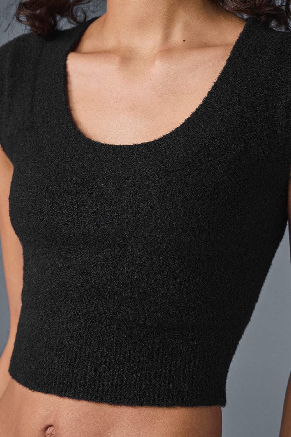 Short Sleeve γυναικεια Alo Yoga Snuggle Up μαυρα | Greece  RQPEF-4689