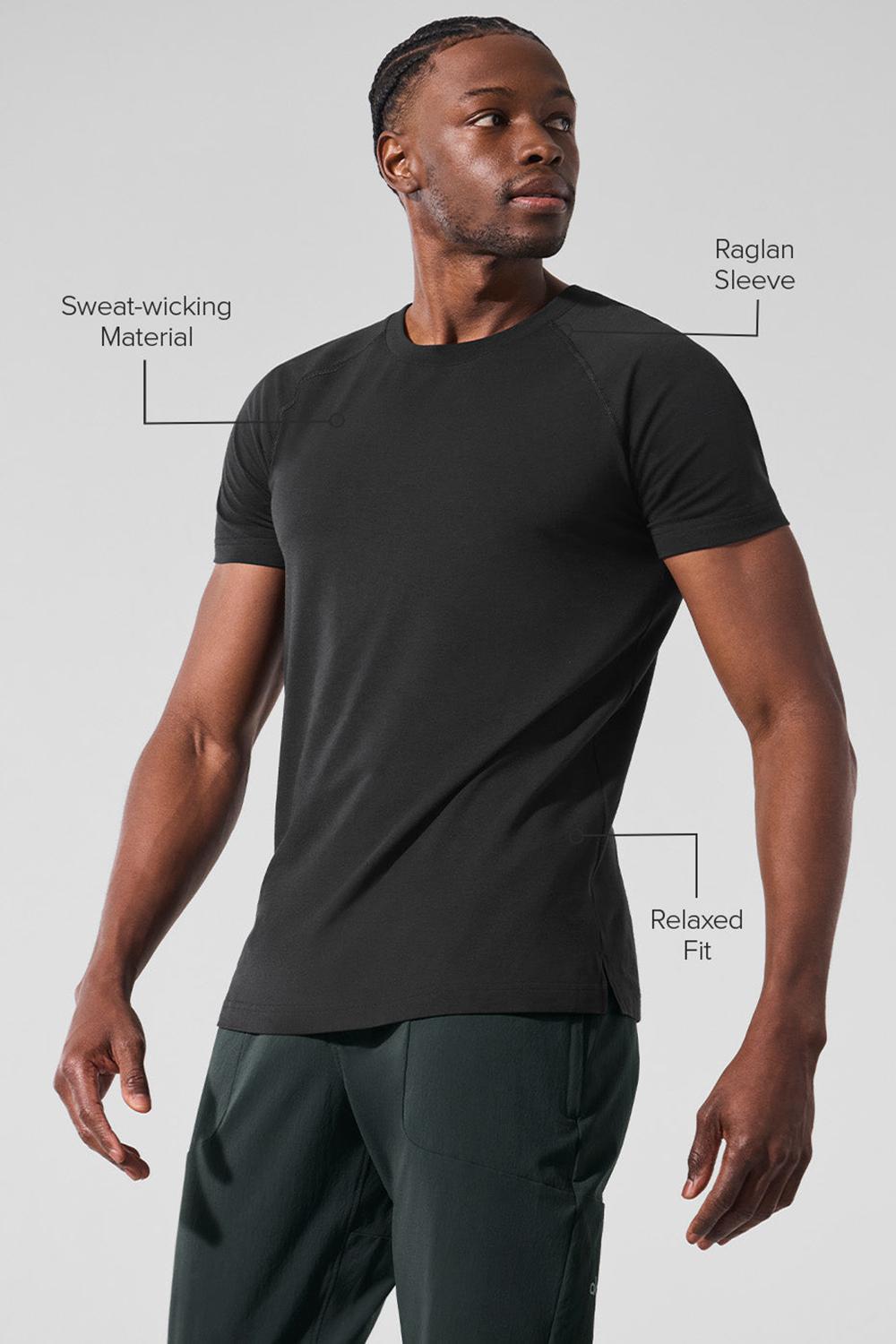 Short Sleeve ανδρικα Alo Yoga Vapor Crewneck μαυρα | Greece  YWHOJ-5819