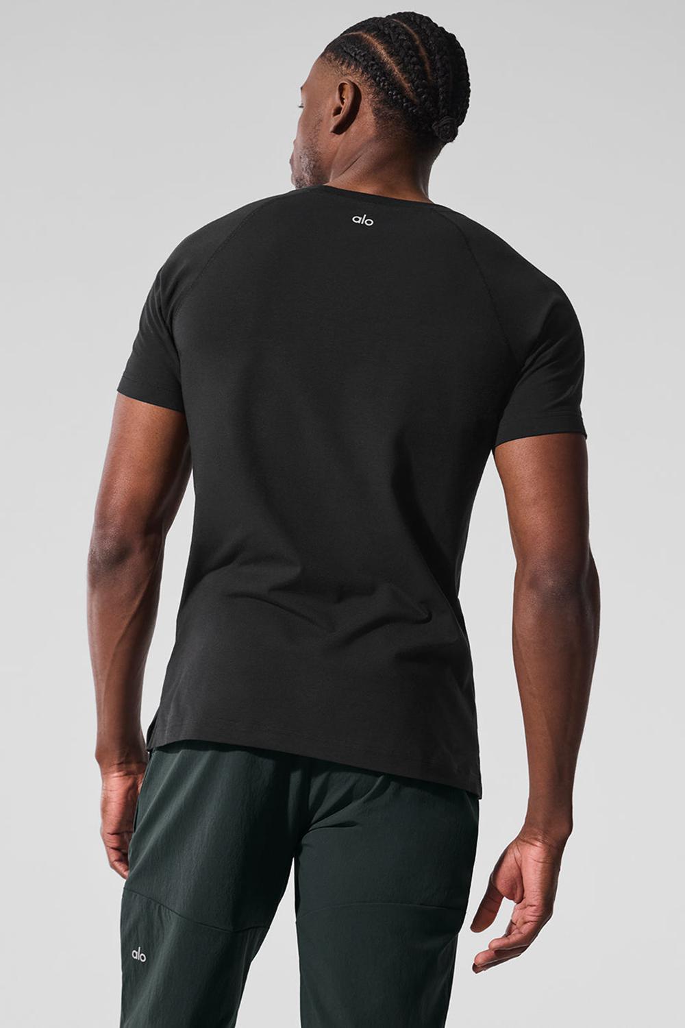 Short Sleeve ανδρικα Alo Yoga Vapor Crewneck μαυρα | Greece  YWHOJ-5819
