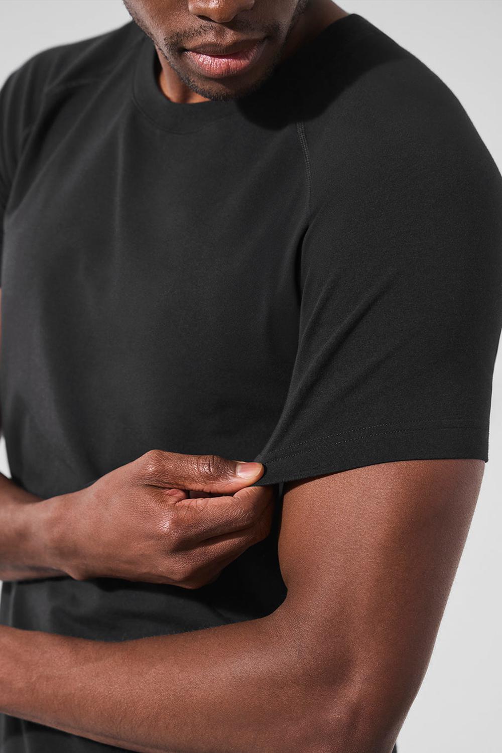 Short Sleeve ανδρικα Alo Yoga Vapor Crewneck μαυρα | Greece  YWHOJ-5819