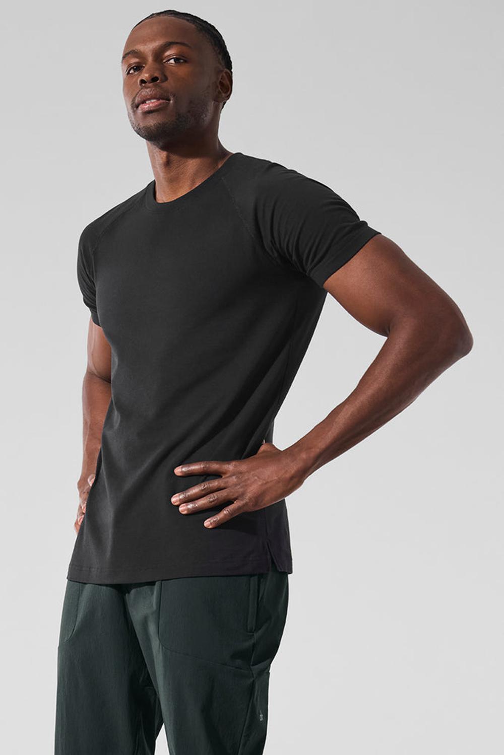 Short Sleeve ανδρικα Alo Yoga Vapor Crewneck μαυρα | Greece  YWHOJ-5819