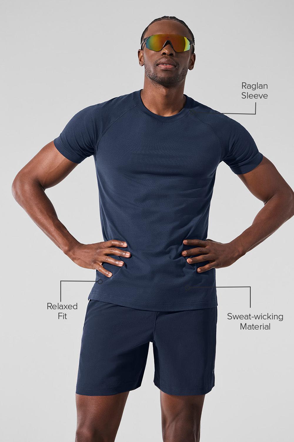 Short Sleeve ανδρικα Alo Yoga Vapor Crewneck σκουρο μπλε | Greece  ZWRJG-6972