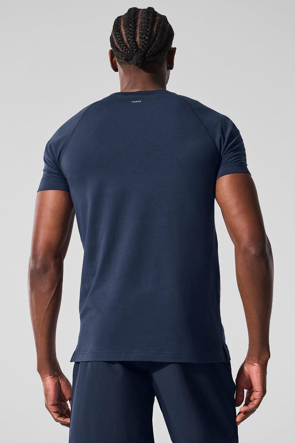 Short Sleeve ανδρικα Alo Yoga Vapor Crewneck σκουρο μπλε | Greece  ZWRJG-6972