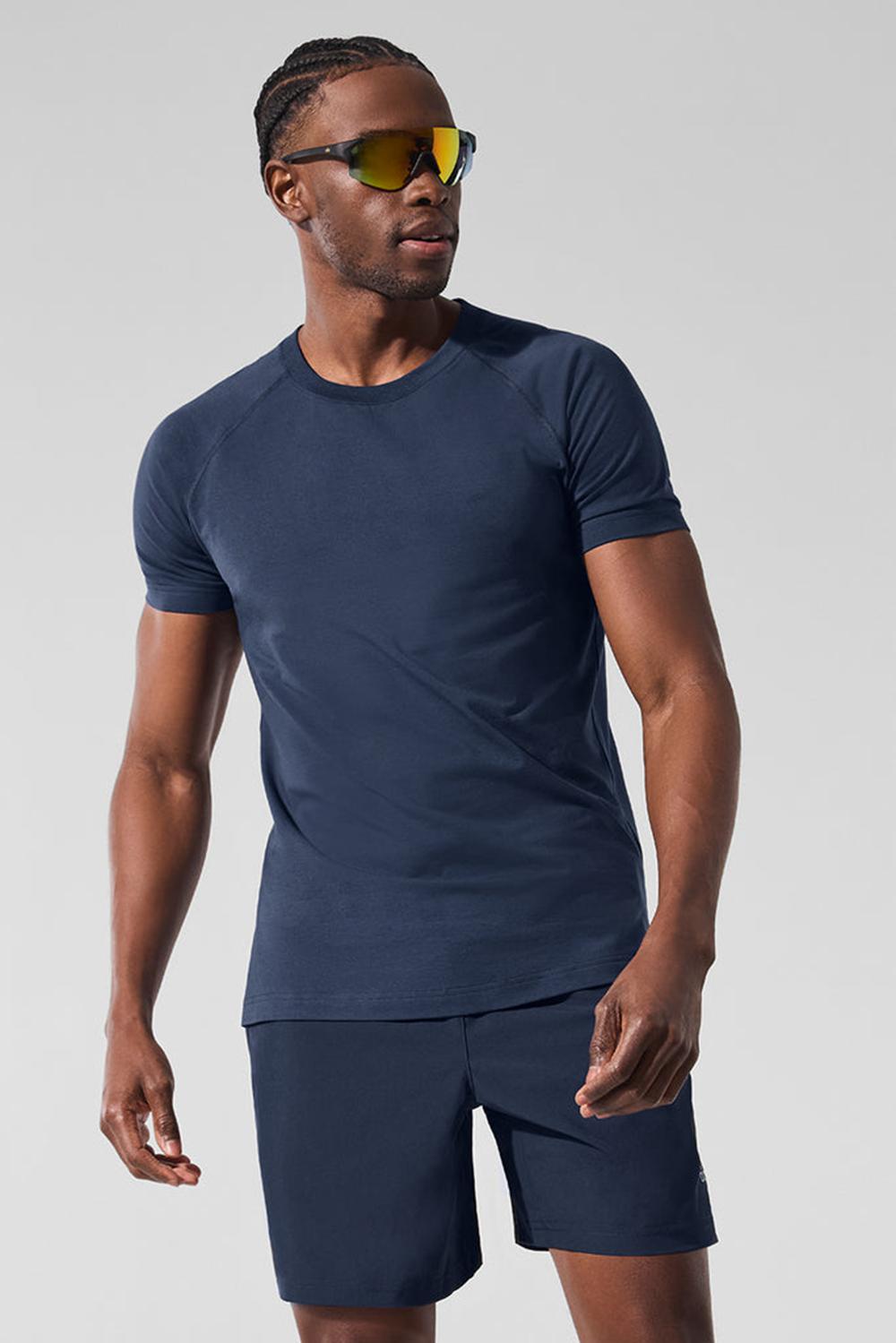 Short Sleeve ανδρικα Alo Yoga Vapor Crewneck σκουρο μπλε | Greece  ZWRJG-6972