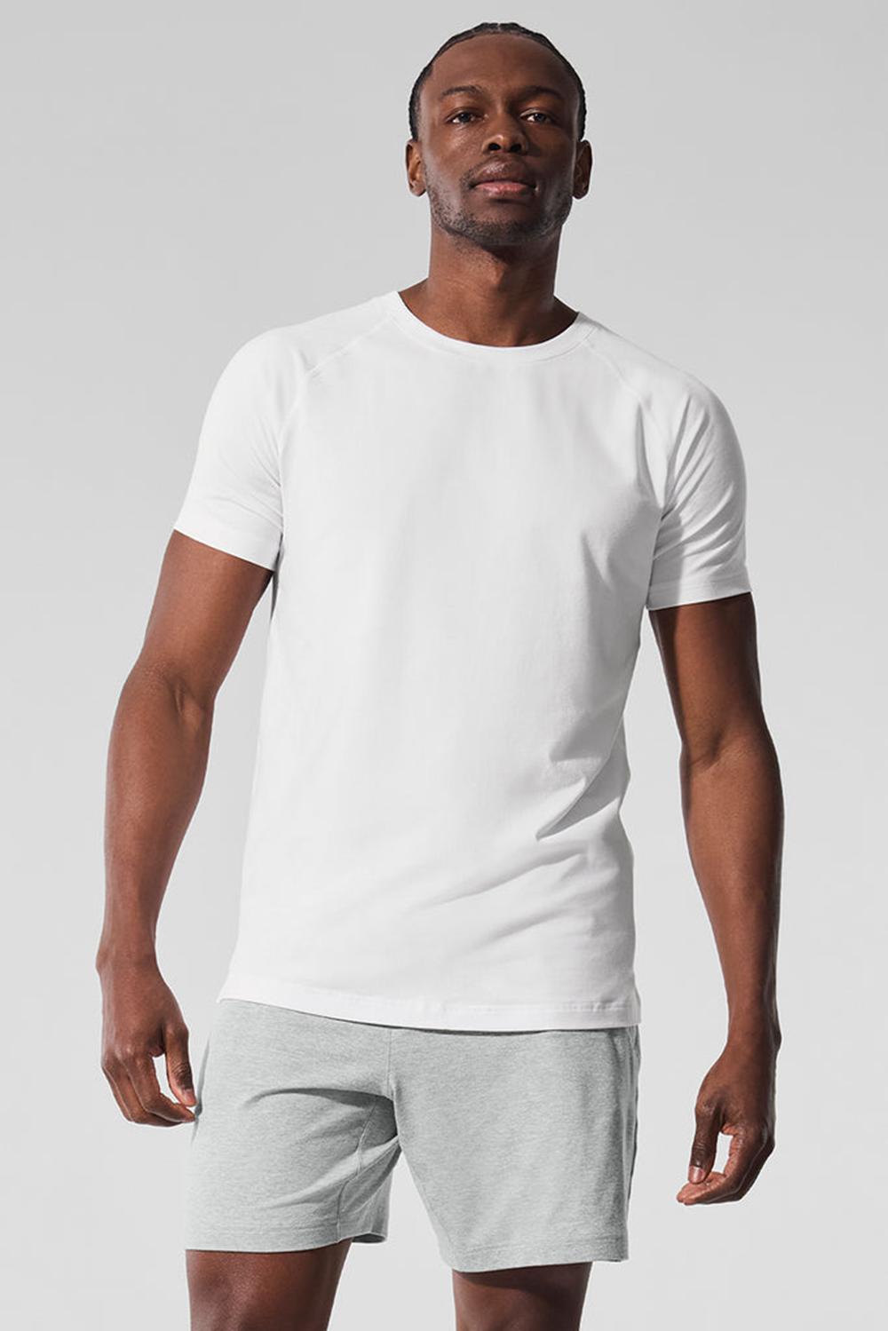 Short Sleeve ανδρικα Alo Yoga Vapor Crewneck ασπρα | Greece  CSLFT-8324