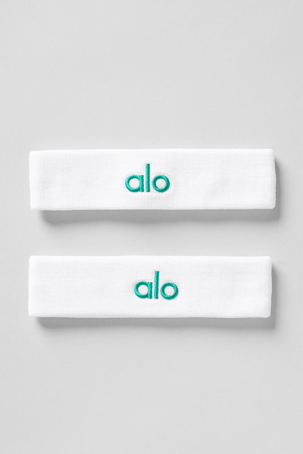 Sweatbands ανδρικα Alo Yoga Glow (2-Pack) ασπρα πρασινο | Greece  RJCBA-9823