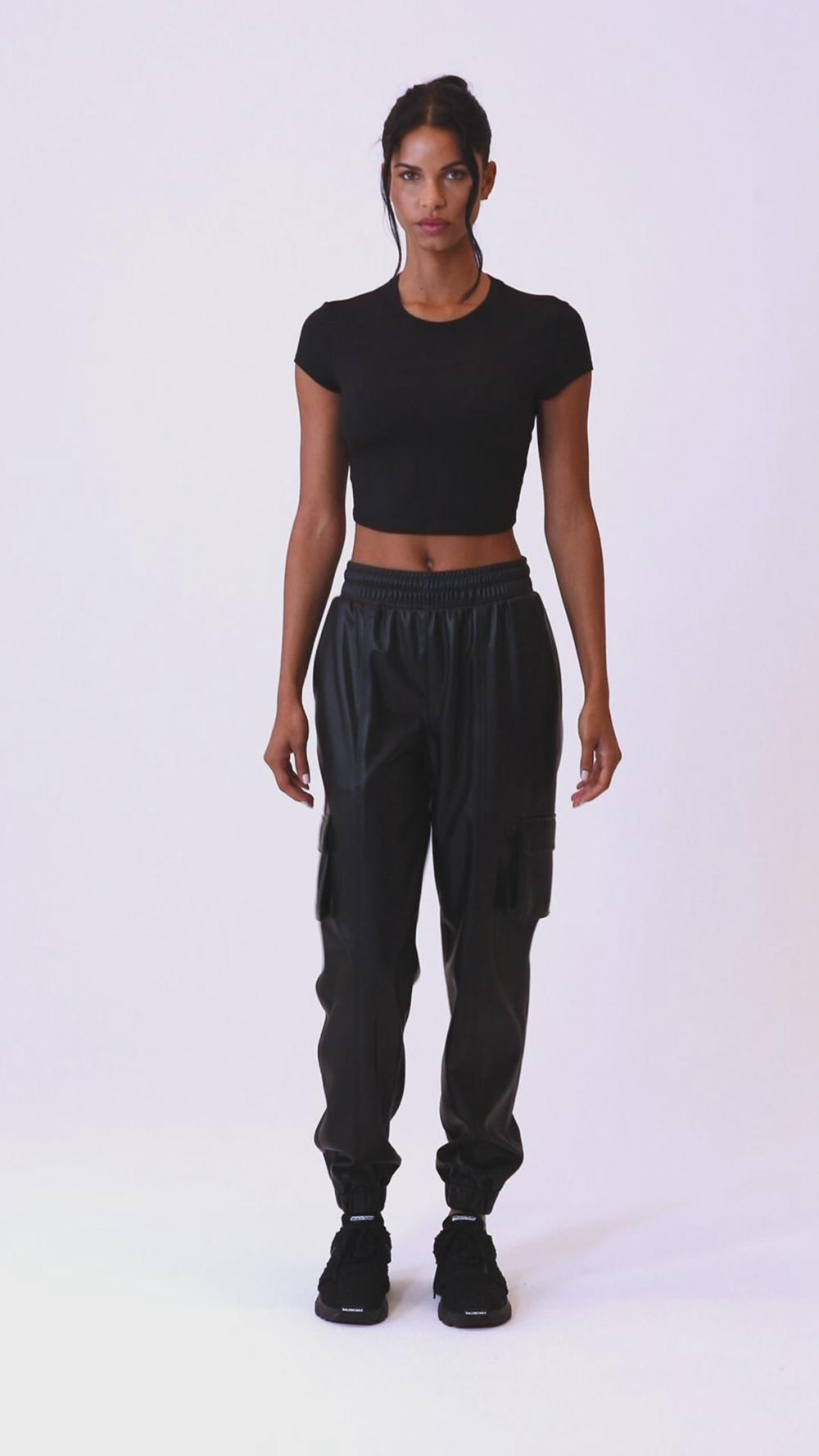 Παντελονι Jogger γυναικεια Alo Yoga Faux Leather Power Hour Toasted Almond | Greece  MBWAE-5206