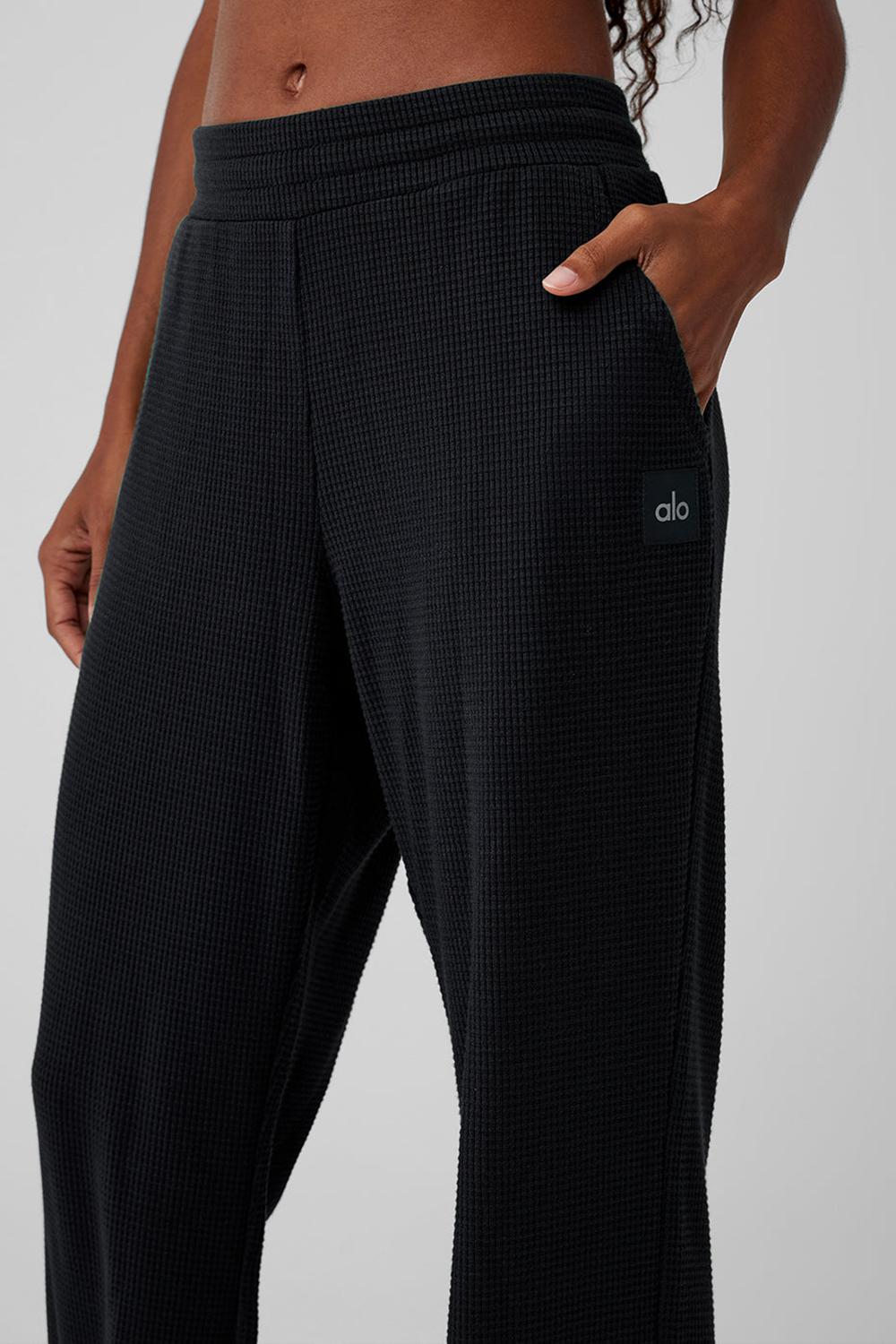 Παντελονι Jogger γυναικεια Alo Yoga Waffle Weekend Escape μαυρα | Greece  WIOKP-1704