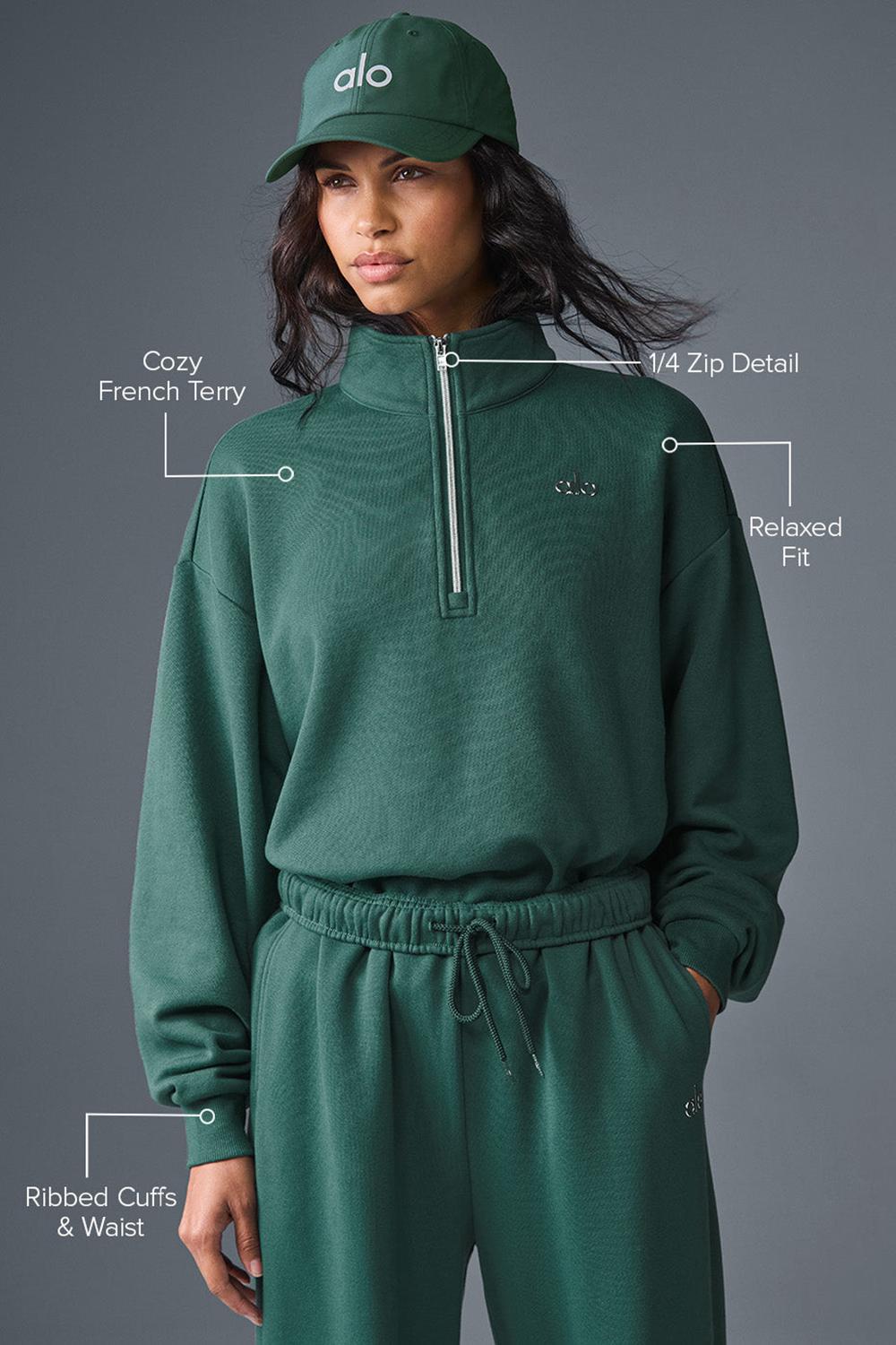 Φουτερ γυναικεια Alo Yoga Accolade 1/4 Zip Winter Ivy | Greece  PWTSN-4927