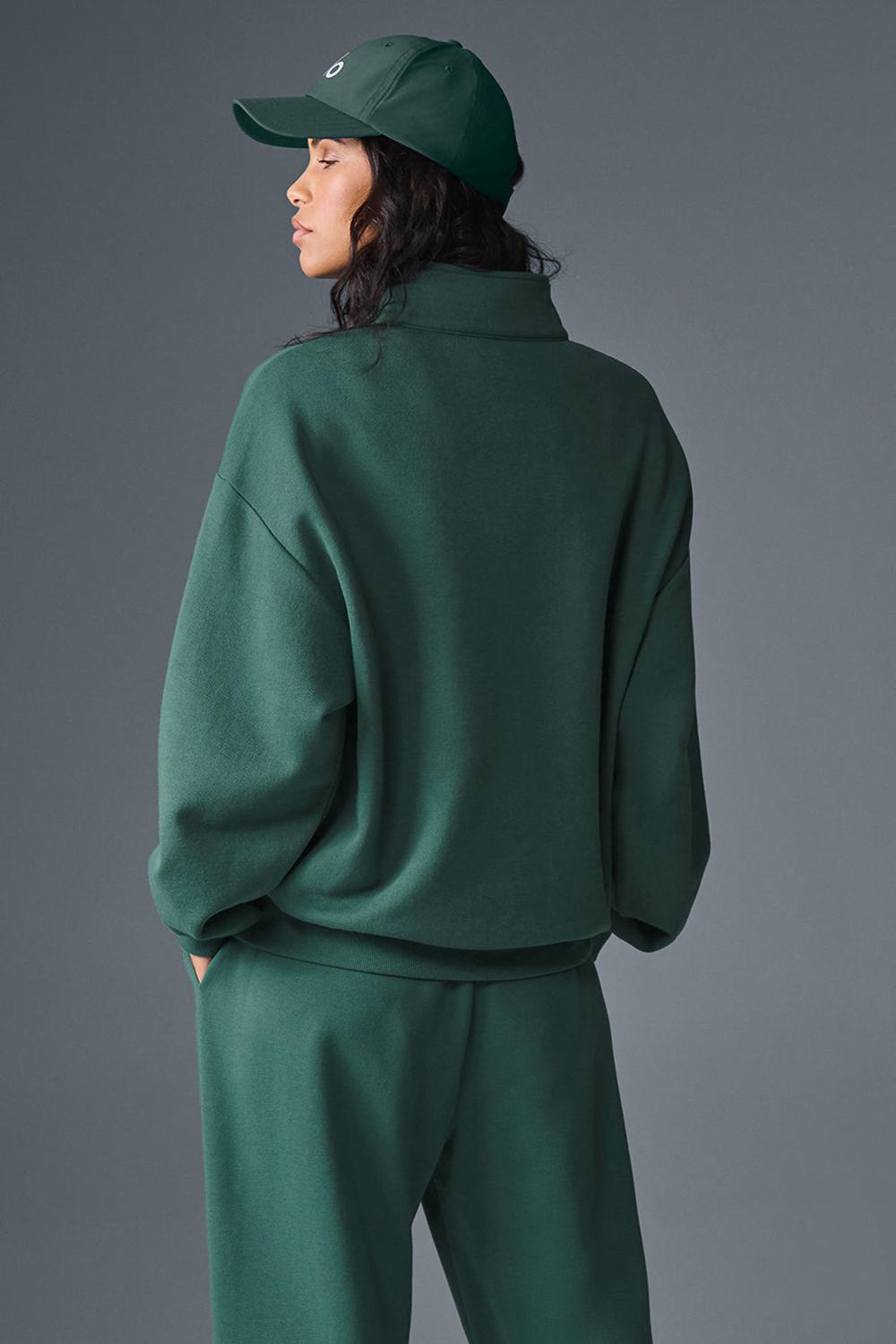 Φουτερ γυναικεια Alo Yoga Accolade 1/4 Zip Winter Ivy | Greece  PWTSN-4927