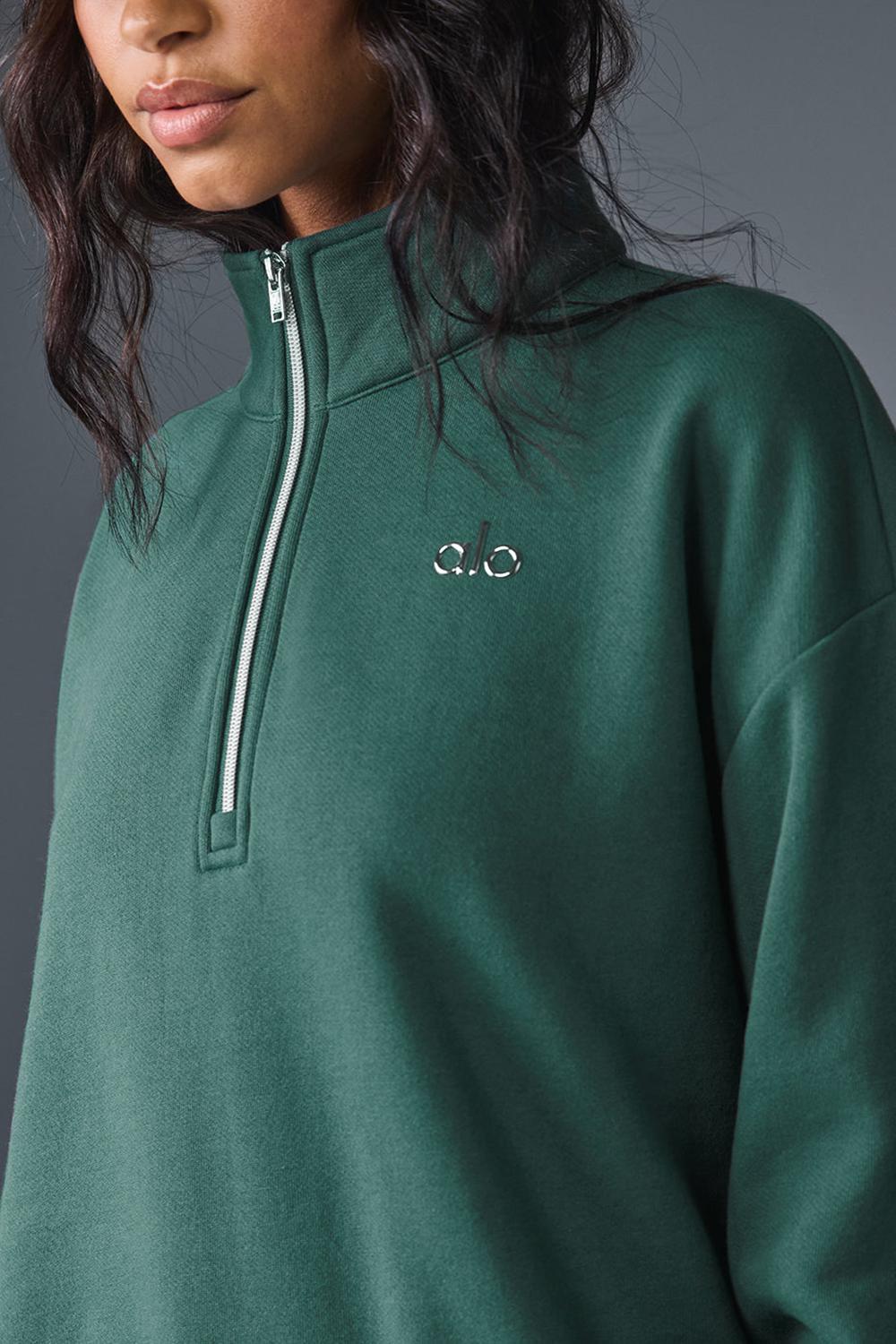 Φουτερ γυναικεια Alo Yoga Accolade 1/4 Zip Winter Ivy | Greece  PWTSN-4927