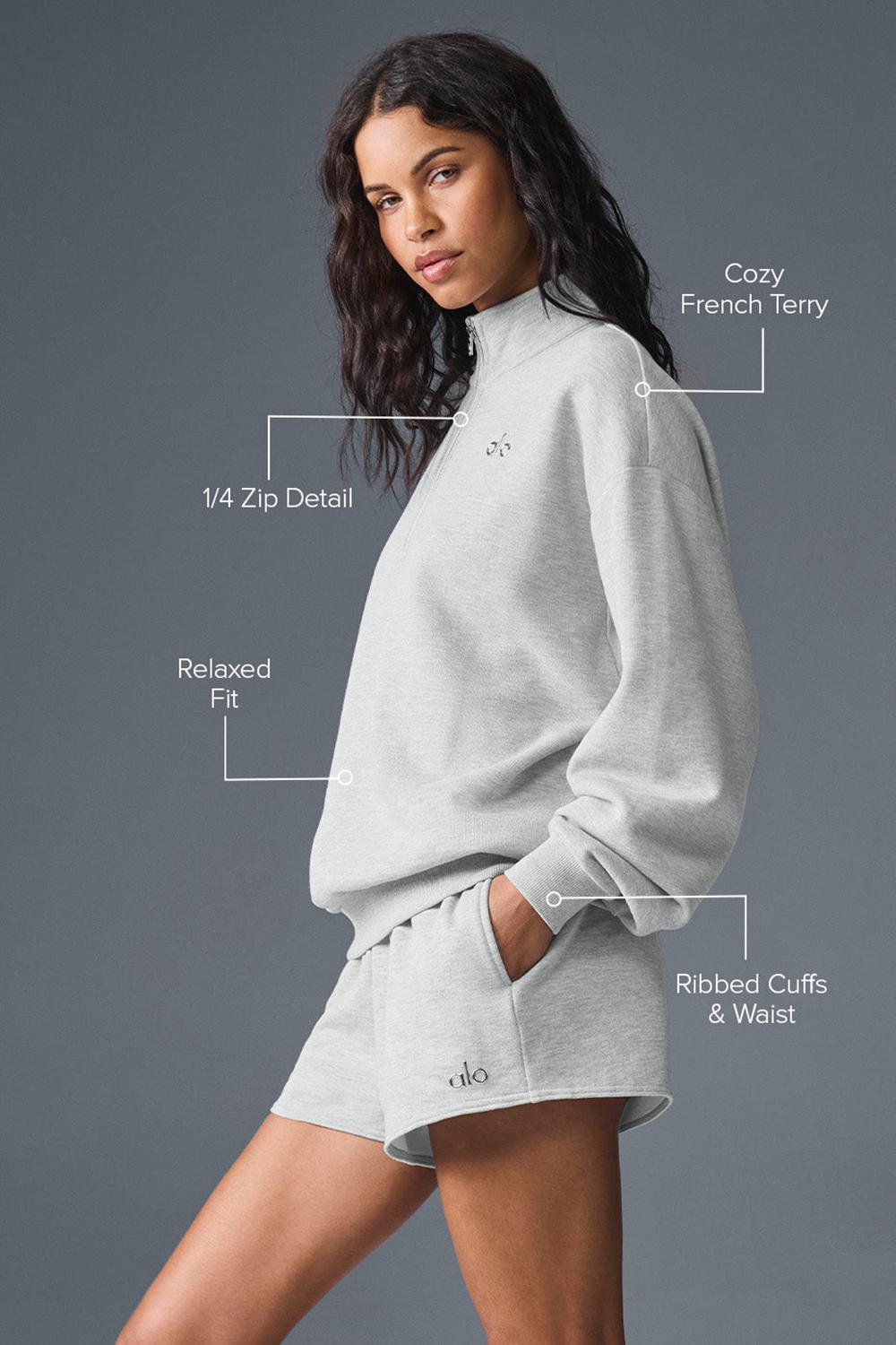 Φουτερ γυναικεια Alo Yoga Accolade 1/4 Zip γκρι | Greece  CRLBP-2315