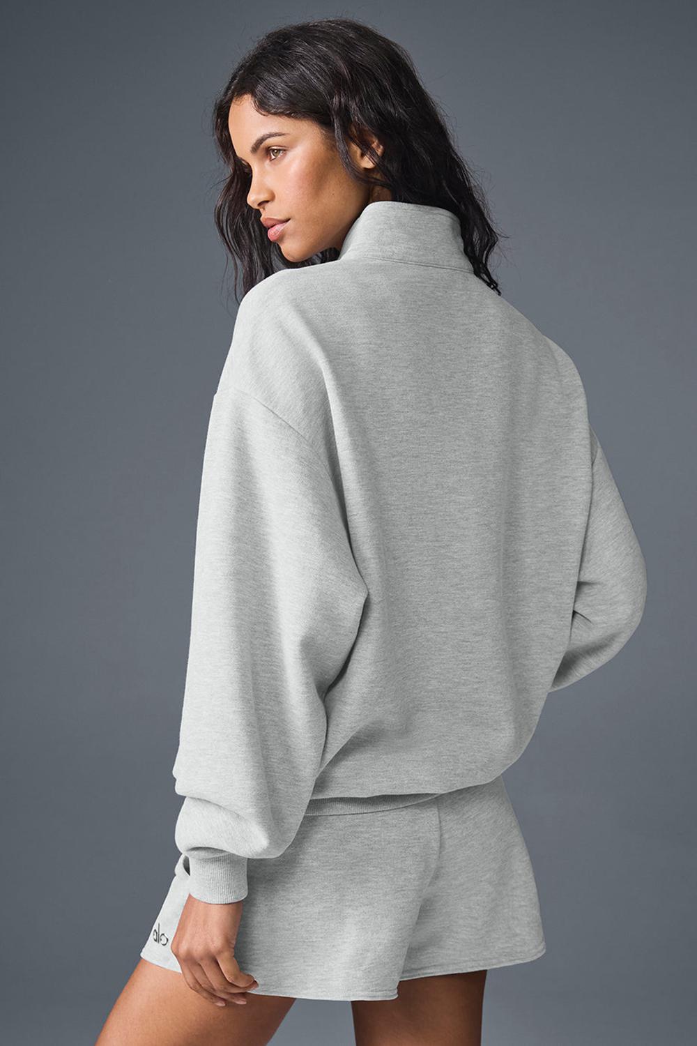 Φουτερ γυναικεια Alo Yoga Accolade 1/4 Zip γκρι | Greece  CRLBP-2315