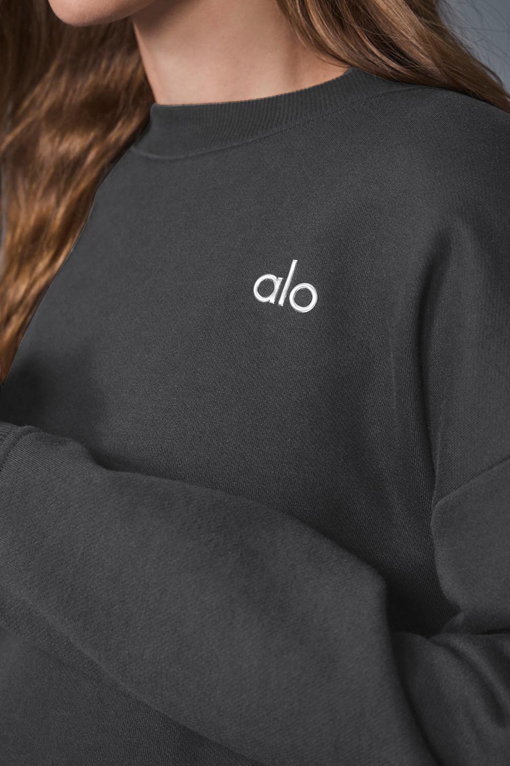 Φουτερ γυναικεια Alo Yoga Accolade Crew Neck Anthracite | Greece  CUPZX-9187