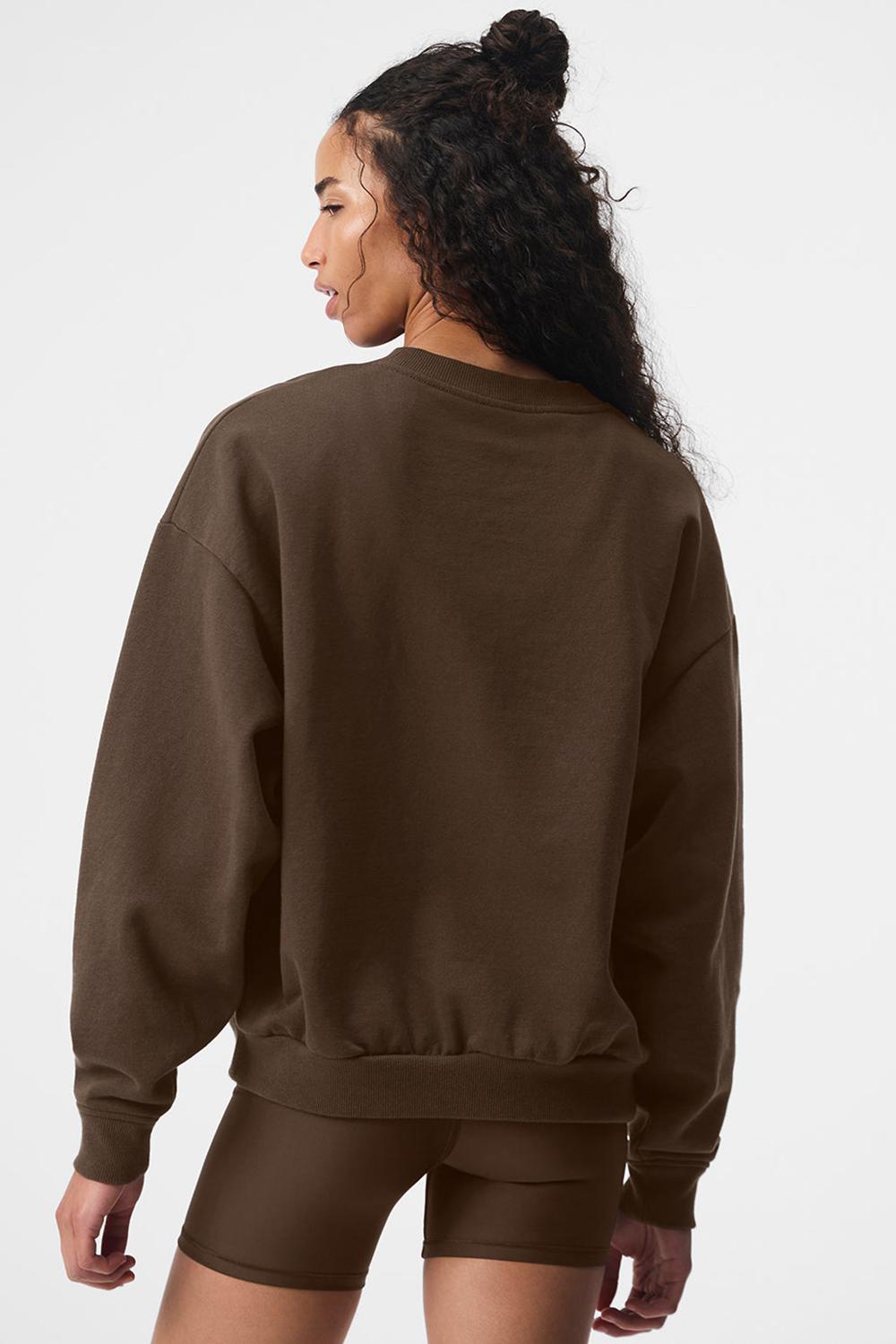Φουτερ γυναικεια Alo Yoga Accolade Crew Neck Espresso | Greece  XTPQJ-4928